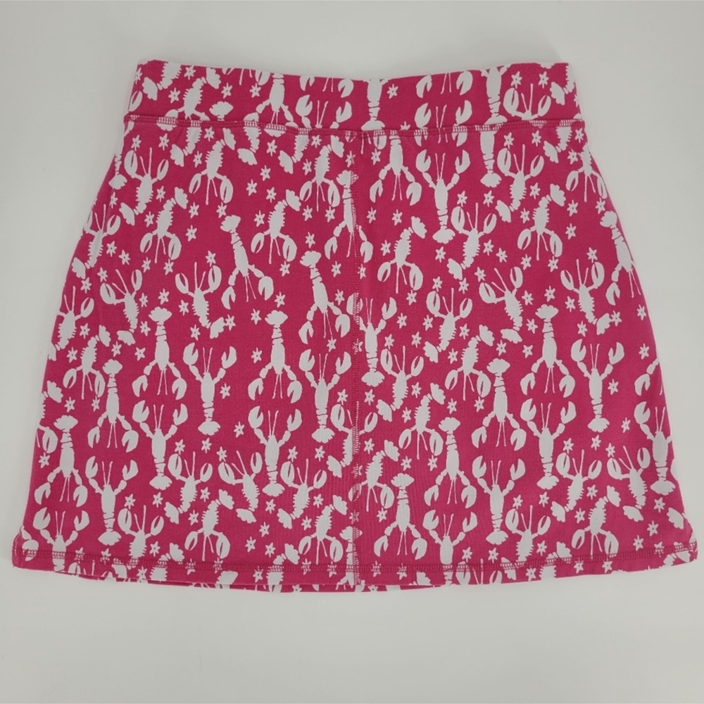 T by Talbots Skirt Size Medium Petite Attached Shorts Lobster Print Skort Sporty
